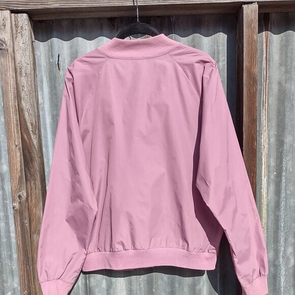 PINK Victoria Secret Full Zip Windbreaker Jacket Mauve Retro Women's Size Large - Picture 3 of 7